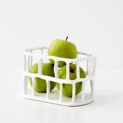 Weave Resin Fruit Bowl White