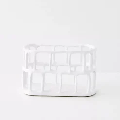 Weave Resin Fruit Bowl White