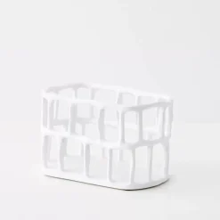 Weave Resin Fruit Bowl White